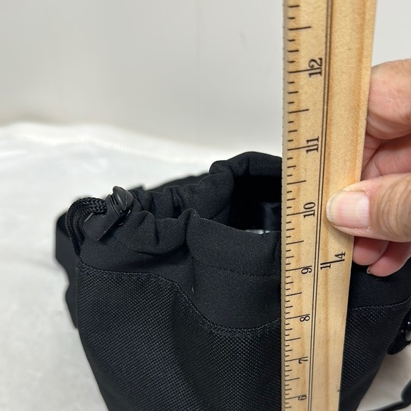 Black Belt Bag with Adjustable Strap and Drawstring Closure - Picture 5 of 10